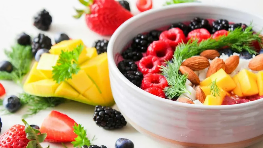 Different variety of food, fruits, and vegetables