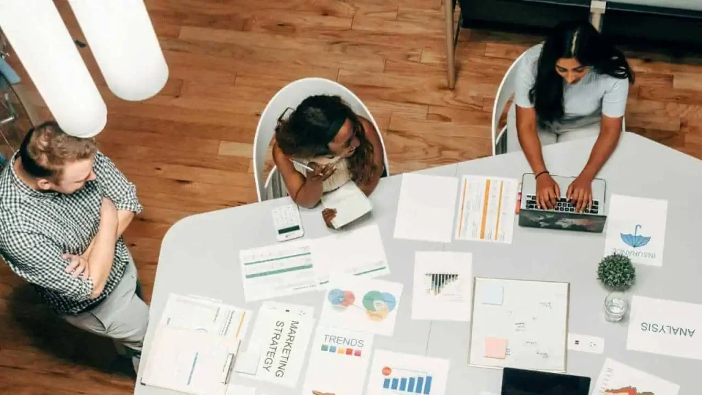 A group of employees working in a conducive working environment.