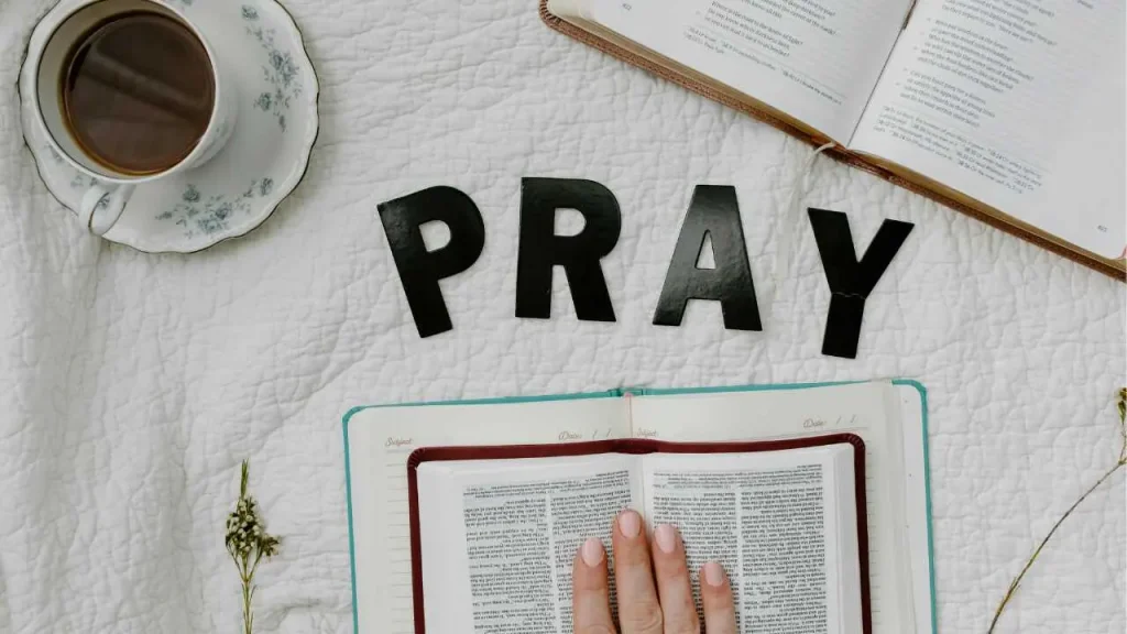 The word Pray spelt out representing how to utilize prayer to get back on track
