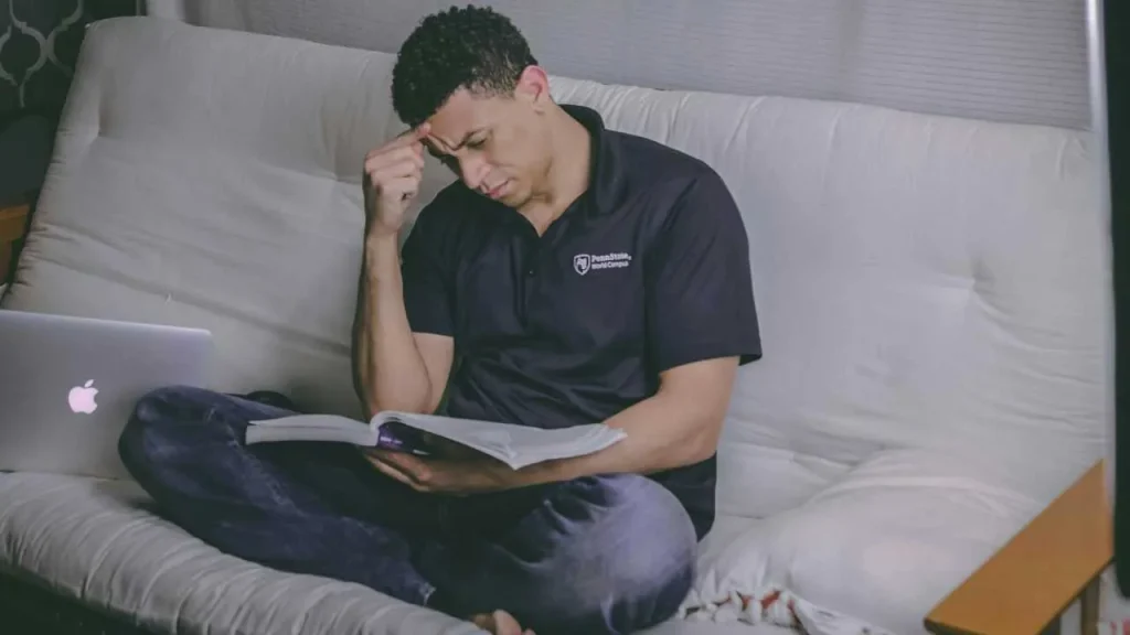 A man studying depicting ways to generate creative ideas