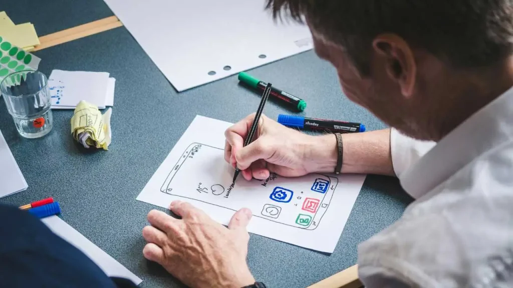 A hand drawing depicting the meaning of creative ideas