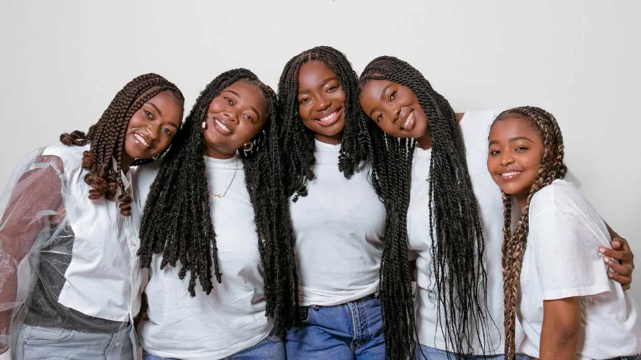 A group of happy women depicting encouraging quotes for a woman