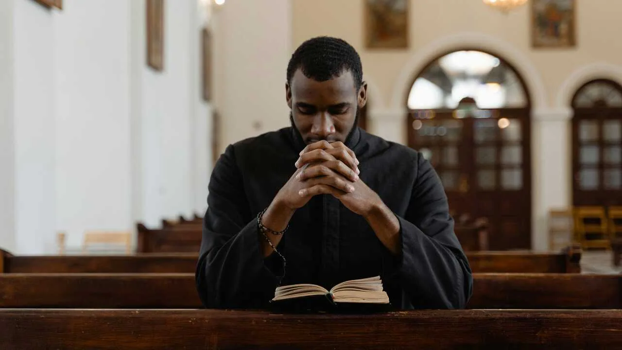 Quotes about hope and faith A man in a praying position depicting quotes about hope and faith
