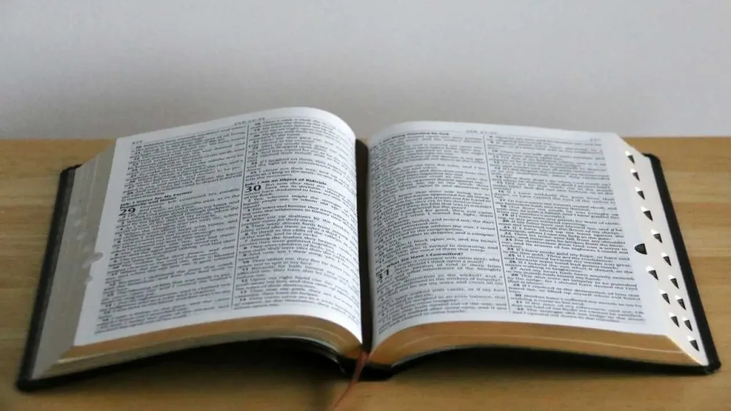 An open Bible depicting more than a conqueror verses