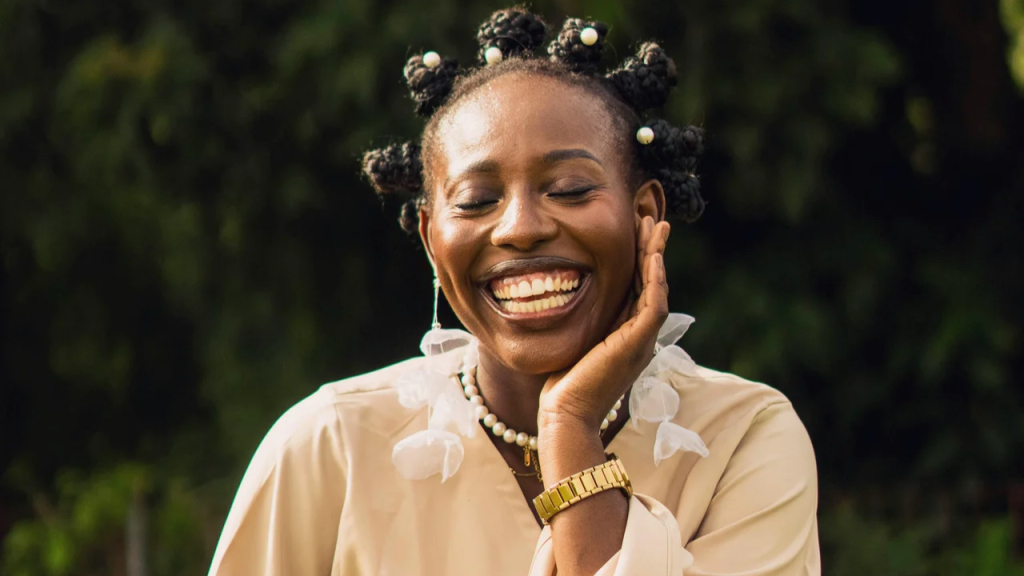 A joyful lady
