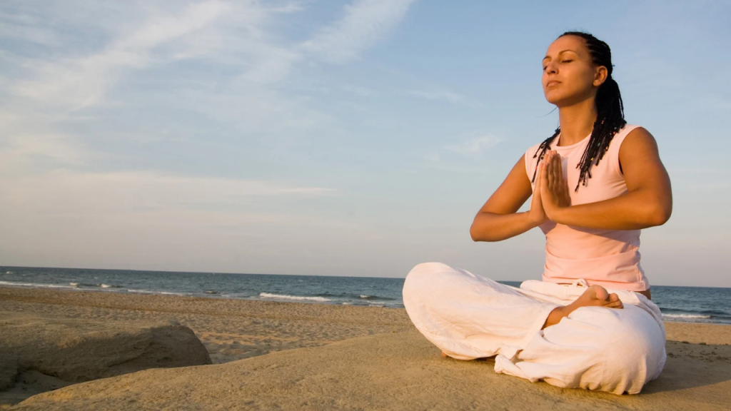Someone in a meditative position