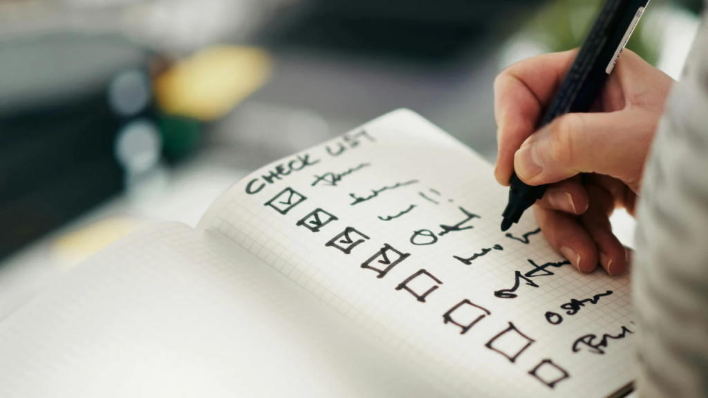 A checklist depicting how to build self discipline as a Writer