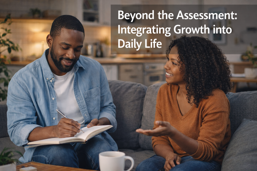 Two people engaging in self-confidence assessment process 